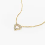 925 Silver Tiny Diamond Heart Necklace - Image 5