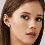 925 Silver Tapered Baguette Unique Diamond Earrings - Image 2