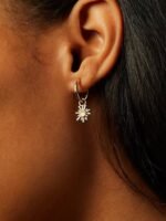 925 Silver Sun Hoop Earrings - Image 3