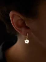 925 Silver Glow Flower Hoops - Image 4