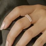 925 Silver Two Row Marquise & Round Diamond Ring - Image 5