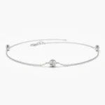 925 Silver Diamond Solitaire Bracelet - Image 4