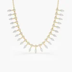 925 Silver Marquise and Round Diamond Piece Necklace - Image 3
