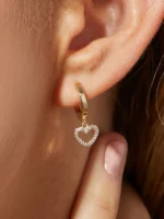 925 Silver Nina Heart Hoops