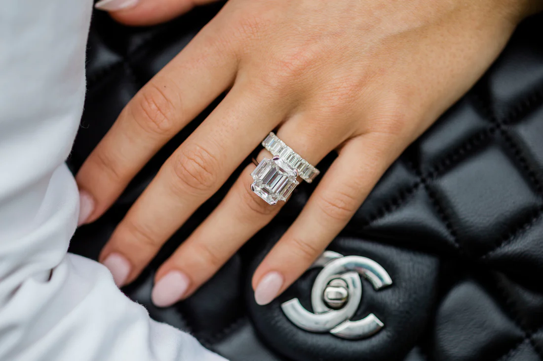 400548_1661a494fd7840a1834f72106601157fmv2.webp 925 Silver 9.00Ct Emerald Cut Diamond Engagement Ring - Image 1