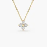 925 Silver Diamond Clover Necklace