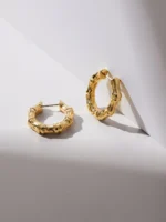 925 Silver Bamboo Medium hoops - Image 6
