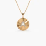 925 Silver Sparkle Disc Diamond Initial Necklace