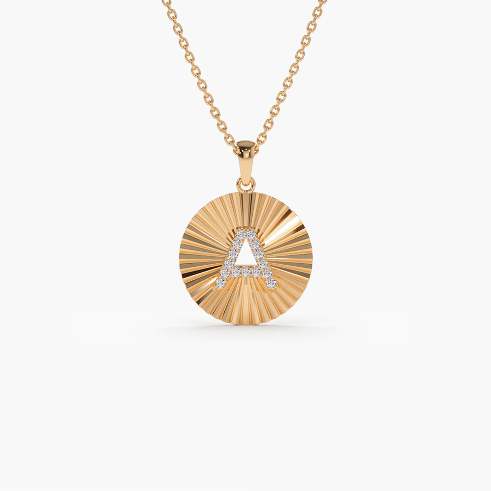 400548_18aa7ffc35f54a75a235f4246472ebcbmv2.webp 925 Silver Sparkle Disc Diamond Initial Necklace - Image 1