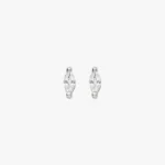925 Silver Marquise Stud