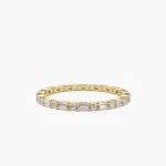 925 Silver Baguette & Round Diamond Full Eternity Ring - Image 6