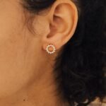 925 Silver Helen Diamond Sun Stud Earrings