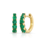 925 Silver Emerald Hoops