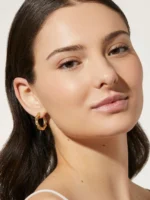 925 Silver Bamboo Medium hoops - Image 4