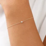 925 Silver Diamond Solitaire Bracelet - Image 2