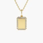 925 Silver Diamond Tag Initial Necklace - Image 2