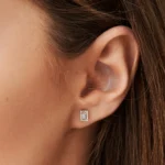 925 Silver Baguette Diamond Studs