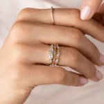 925 Sterling Silver Rose & Ruby Stacking Ring - Image 3