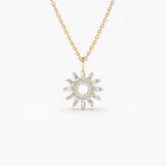 925 Silver Diamond Disc Cluster Necklace