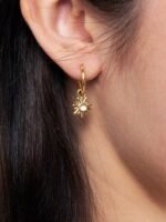 925 Silver Sun Hoop Earrings - Image 2