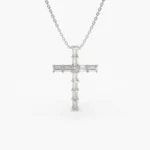 925 Silver Baguette Diamond Cross - Image 4