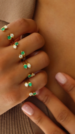 925 Silver Emerald Orbit Ring - Image 2