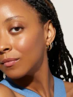 925 Silver Toda Medium Hoops - Image 3