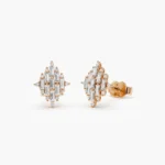 925 Silver Trendy Baguette Diamond Cluster Studs - Image 4