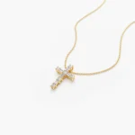 925 Silver Simple Cross Diamond Necklace - Image 3