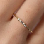925 Silver Baguette Shape Diamond Ring - Image 5