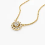 925 Silver Diamond Halo Necklace - Image 5
