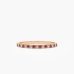925 Silver Ruby and Diamond Alternating Eternity Ring - Image 6