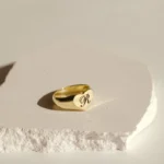 925 Silver Initial Heart Signet Ring - Image 6