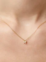 925 Silver Butterfly Diamond Necklace - Image 3