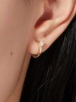 925 Silver CZ Hoop Earrings