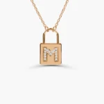 925 Silver Padlock Initial Necklace - Image 3