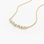 925 Silver Marquise and Round Diamond Necklace - Image 3