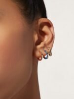 925 Silver Enamel Hoop Earrings - Image 4