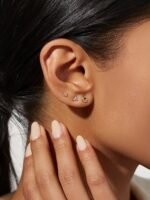 925 Silver Trio Diamond Stud Earrings - Image 4
