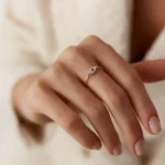 Swarish Diamond and Sapphire Evil Eye Silver Ring - Image 5