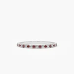 925 Silver Ruby and Diamond Alternating Eternity Ring - Image 2