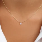 925 Silver Pear Shape Diamond Solitaire Necklaces - Image 2