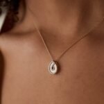 925 Silver Pear Shape Diamond Statement Necklace - Image 3