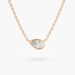 925 Silver Pear Shape Diamond Solitaire Necklace - Image 7