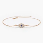 925 Silver Sapphire Evil Eye Bracelet - Image 5