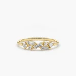 925 Silver  Baguette and Round Diamond Ring - Image 5