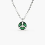 925 Marquise Emerald Cluster Necklace - Image 3