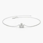 925 Silver Triangle Trio Dainty Diamond Bracelet - Image 5