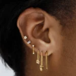 925 Sterling Silver CZ Flower Stud Earrings - Image 2