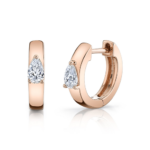 925 Silver Pear Diamond Huggies